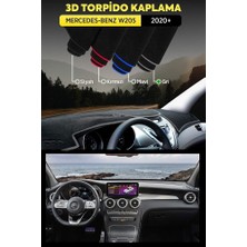 Mercedes - Benz W205 (2020+) 3D Torpido Koruma Kılıfı - Ön Göğüs Kaplama - Gri Şerit