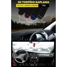 Toyota Carina / Corona T190 3D Torpido Koruma Kılıfı - Ön Göğüs Kaplama - Siyah Şerit