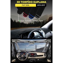 Fıat 500L (2013-2017) 3D Torpido Kılıfı Panel Koruyucu Göğüs Kaplama - Siyah Şerit