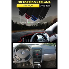 Fiat Palio (2006-2012) 3D Torpido Kılıfı Panel Koruyucu Göğüs Kaplama - Kırmızı Şerit