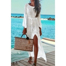 Ag Shoppings Kadın Yarasa Kol Triko Maxi Boy Pareo