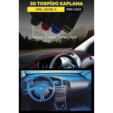 Opel Zafira A 1999-2003 3D Torpido Koruma Kılıfı - Ön Göğüs Kaplama - Kırmızı Şerit