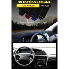 Ford Mondeo (1993-1998) 3D Torpido Koruma Kılıfı - Ön Göğüs Panel Kaplama - Mavi Şerit