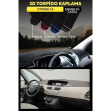 Citroen C4 Grand Picasso 3D Torpido Koruma Kılıfı - Ön Göğüs Kaplama - Gri Şerit