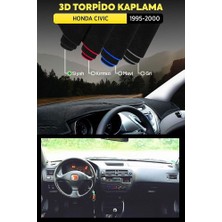 Honda Civic 1995-2000 3D Torpido Koruma Kılıfı - Ön Göğüs Kaplama - Siyah Şerit