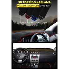 Dacia Duster 2009-2013 3D Torpido Koruma Kılıfı - Ön Göğüs Kaplama - Kırmızı Şerit