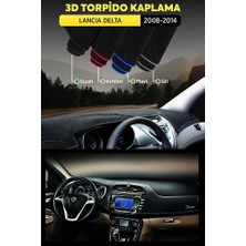 Lancia Delta (2008-2014) 3D Torpido Kılıfı Panel Koruyucu Göğüs Kaplama - Siyah Şerit