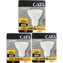 (3 adet) Cata 9W (50W) Sarı Işık (3000K) Dim Edilebilir GU10 DUYLU LED Spot Ampul