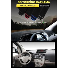 Renault Kangoo (2009-2019) 3D Torpido Koruma Kılıfı - Ön Göğüs Kaplama - Gri Şerit