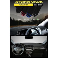 Peugeot 301 (2012-2020) 3D Torpido Koruma Kılıfı - Ön Göğüs Kaplama - Gri Şerit
