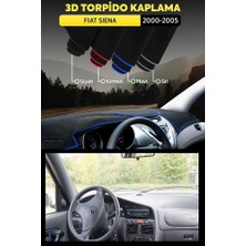 Fıat Sıena (2000-2005) 3D Torpido Kılıfı Panel Koruyucu Göğüs Kaplama - Mavi Şerit