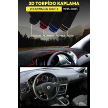 Volkswagen Golf 4 (1998-2003) 3D Torpido Koruma Kılıfı - Ön Göğüs Kaplama - Kırmızı Şerit