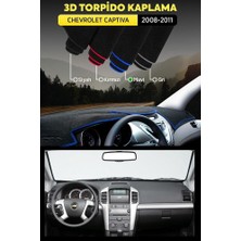 Chevrolet Captıva (2008-2011) 3D Torpido Koruma Kılıfı - Ön Göğüs Kaplama - Mavi Şerit