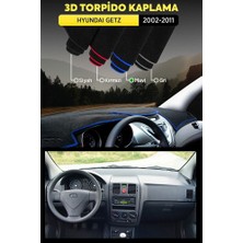 Hyundai Getz (2002-2011) 3D Torpido Koruma Kılıfı - Ön Göğüs Panel Kaplama - Mavi Şerit