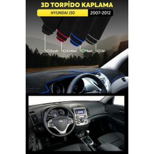 Hyundai I30 2007-2012 3D Torpido Koruma Kılıfı - Ön Göğüs Kaplama - Mavi Şerit