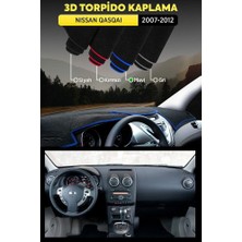 Nıssan Qasqaı (2007-2012) 3D Torpido Koruma Kılıfı - Ön Göğüs Kaplama - Mavi Şerit
