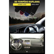 Honda Jazz (2002-2007) 3D Torpido Koruma Kılıfı - Ön Göğüs Panel Kaplama - Gri Şerit
