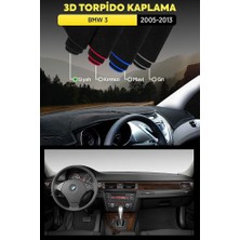 Bmw 3 (2005-2013) 3D Torpido Koruma Kılıfı - Ön Göğüs Kaplama - Siyah Şerit