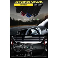 Kıa Ceed (2013-2019) 3D Torpido Koruma Kılıfı - Ön Göğüs Panel Kaplama - Gri Şerit