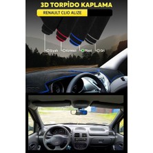 Renault Clio Alize 3D Torpido Koruma Kılıfı - Ön Göğüs Kaplama - Mavi Şerit