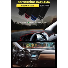 Nıssan X-Traıl (2013-2020) 3D Torpido Koruma Kılıfı - Ön Göğüs Kaplama - Kırmızı Şerit