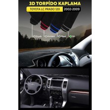 Toyota Lc Prado 120 2002-2009 3D Torpido Koruma Kılıfı - Ön Göğüs Kaplama - Gri Şerit