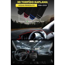 Nıssan Prımera P11 (1996-2000) 3D Torpido Koruma Kılıfı - Ön Göğüs Kaplama - Kırmızı Şerit