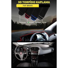 Fıat Bravo 3D Torpido Kılıfı Panel Koruyucu Göğüs Kaplama - Kırmızı Şerit