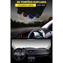 Mitsubishi Lancer (2007-2015) 3D Uyumlu Torpido Koruma Kılıfı - Ön Göğüs Kaplama - Kırmızı Şerit