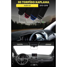 Audı A3 (2013-2019) 3D Torpido Koruma Kılıfı - Ön Göğüs Kaplama - Gri Şerit