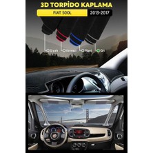 Fıat 500L (2013-2017) 3D Torpido Kılıfı Panel Koruyucu Göğüs Kaplama - Gri Şerit