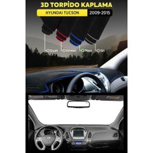 Hyundaı Tucson (2009-2015) 3D Torpido Koruma Kılıfı - Ön Göğüs Panel Kaplama - Mavi Şerit