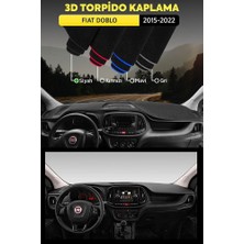 Fiat Doblo (2015-2022) 3D Torpido Kılıfı Panel Koruyucu Göğüs Kaplama - Siyah Şerit