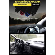Opel Corsa B (1992-1999) 3D Torpido Koruma Kılıfı - Ön Göğüs Kaplama - Siyah Şerit