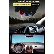 Mercedes - Benz W210 (1996-2001) 3D Torpido Koruma Kılıfı - Ön Göğüs Kaplama - Gri Şerit