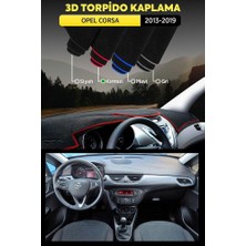 Opel Corsa 2013 - 2019 3D Torpido Koruma Kılıfı - Ön Göğüs Kaplama - Kırmızı Şerit