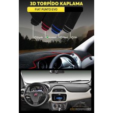 Fıat Punto Evo 3D Torpido Koruyucu Kılıf - Ön Göğüs Panel Kaplama - Kırmızı Şerit