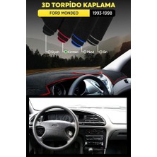 Ford Mondeo (1993-1998) 3D Torpido Koruma Kılıfı - Ön Göğüs Panel Kaplama - Kırmızı Şerit