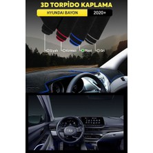 Hyundai Bayon (2020 ) 3D Torpido Koruma Kılıfı - Ön Göğüs Panel Kaplama - Mavi Şerit