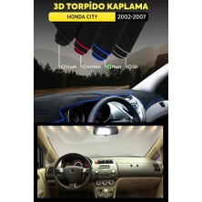 Honda Cıty (2002-2007) 3D Torpido Koruma Kılıfı - Ön Göğüs Panel Kaplama - Mavi Şerit