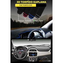 Fıat Punto Evo 3D Torpido Koruyucu Kılıf - Ön Göğüs Panel Kaplama - Mavi Şerit