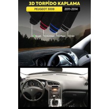 Peugeot 3008 (2011-2014) 3D Torpido Koruma Kılıfı - Ön Göğüs Kaplama - Siyah Şerit