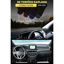 Hyundai Tucson (2019-2021) 3D Torpido Koruma Kılıfı - Ön Göğüs Panel Kaplama - Gri Şerit