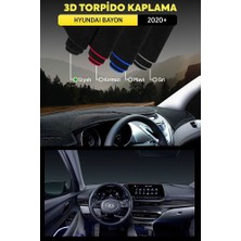 Hyundai Bayon (2020 ) 3D Torpido Koruma Kılıfı - Ön Göğüs Panel Kaplama - Siyah Şerit