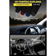 Hyundai Elentra (2011-2016) 3D Torpido Koruma Kılıfı - Ön Göğüs Panel Kaplama - Mavi Şerit