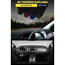 Kia Sportage (2010-2016) 3D Torpido Koruma Kılıfı - Ön Göğüs Panel Kaplama - Siyah Şerit