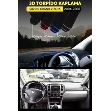 Suzukı Grand Vıtara (2004-2006) 3D Torpido Koruma Kılıfı - Ön Göğüs Kaplama - Siyah Şerit