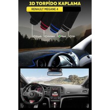 Renault Megane 4 3D Torpido Koruma Kılıfı-Örtüsü - Ön Göğüs Kaplama - Mavi Şerit