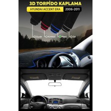 Hyundai Accent Era (2006-2011) Uyumlu 3D Torpido Koruma Kılıfı - Ön Göğüs Panel Kaplama - Mavi Şerit