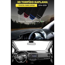 Toyota Yarıs XP150 (2014-2019) 3D Torpido Koruma Kılıfı - Ön Göğüs Kaplama - Gri Şerit